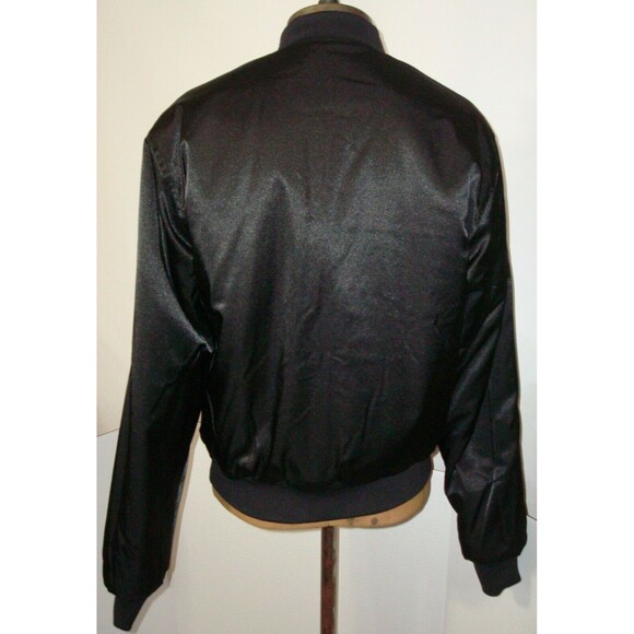 New Womens NWT $200 Satin Puma Reversible Rose Bomber Jacket S Black Beige Small - Picture 11 of 12